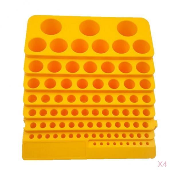 Juego de 4 estuches de almacenamiento organizador de brocas universales, 84 orificios para herramientas de mango de 4 mm a 32 mm Zulema Caja de almacenamiento de brocas