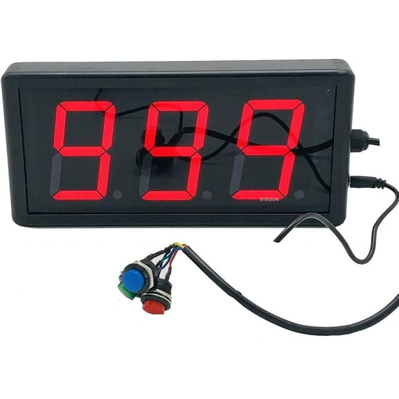 BTBSIGN LED Lap Counter Up/Down Digital Counter with Buttons and Remote 3 Inch