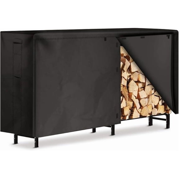 Amagabeli 4ft Firewood Log Rack with Cover Outdoor Heavy Duty Firewood Rack With Weather Resistant 600D Oxford Fabric Cover Indoor Outdoor Wood Racks for Fire Wood Holder