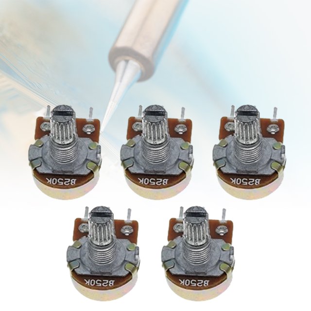 Potenciómetro lineal WH148 de 5 uds., resistencia de potenciómetro giratorio lineal de 15mm (250K