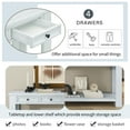 thumbnail image 4 of Console Table with 4 Drawers, Rustic Entryway Sofa Table with Storage Shelf, Solid Wood Narrow Sofa Foyer Table for Entryway, Hallway, Living Room, Home Decor, Antique White, 4 of 9