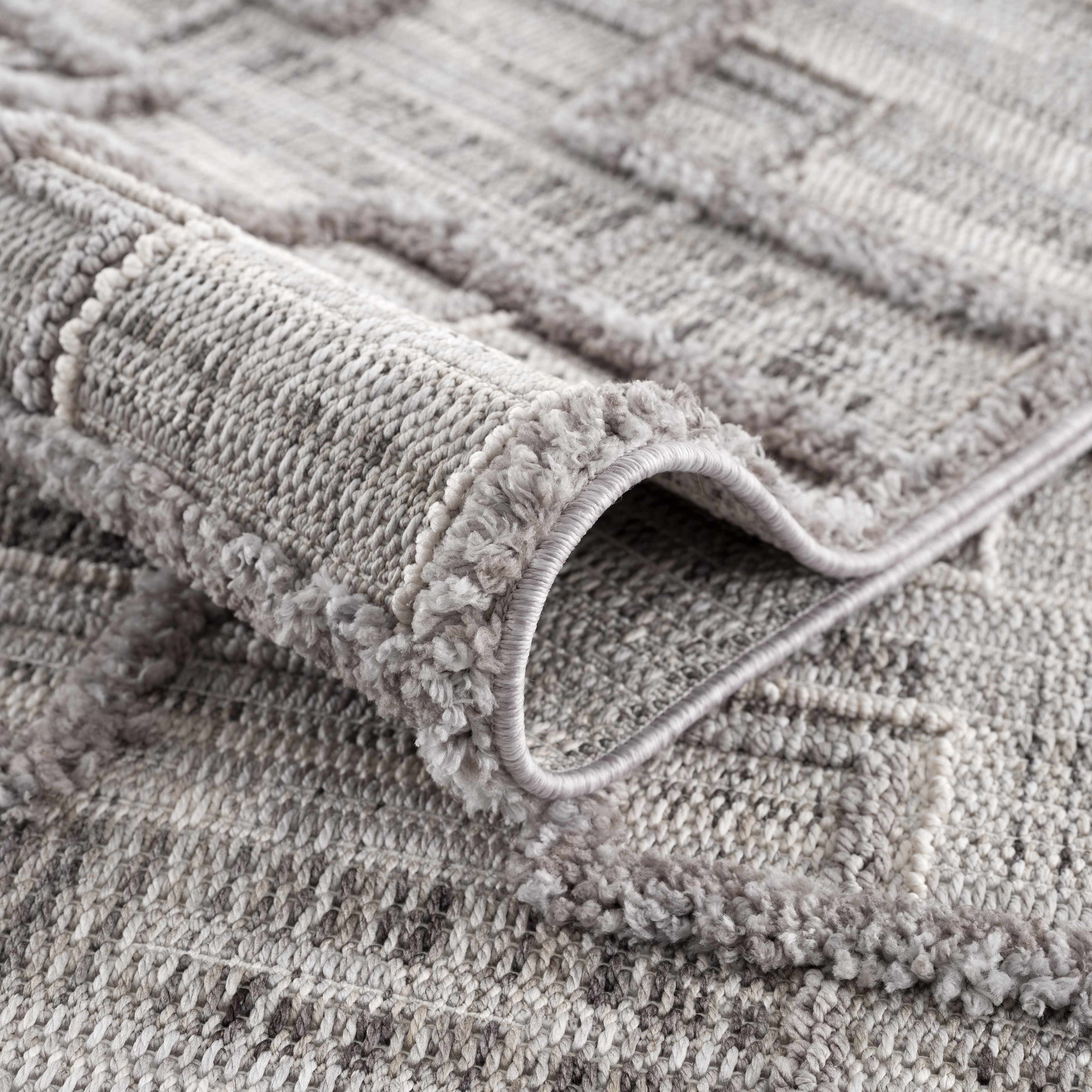 BoutiqueRugs Knocklyon Farmhouse Area Rug - Charcoal, Cream, Peach - 9'2" x 12'