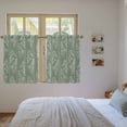 thumbnail image 3 of Dark Green Botanical Kitchen Curtains 54 Inch Length, Pastoral Elegant Spring Floral Tiers Curtains for Bathroom Bedroom Cafe, Light Filtering Small Window Treatment Short Drapes 2 Panels 42"Wx54"L, 3 of 8