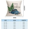 thumbnail image 5 of Merry Christmas Throw Pillow Covers 16x16 Inch Blue Truck with Green Pine Tree Winter Farmhouse Christmas Decorations Pillow Cases Holiday Seasonal Cushion Cover for Home Sofa Couch, 5 of 5