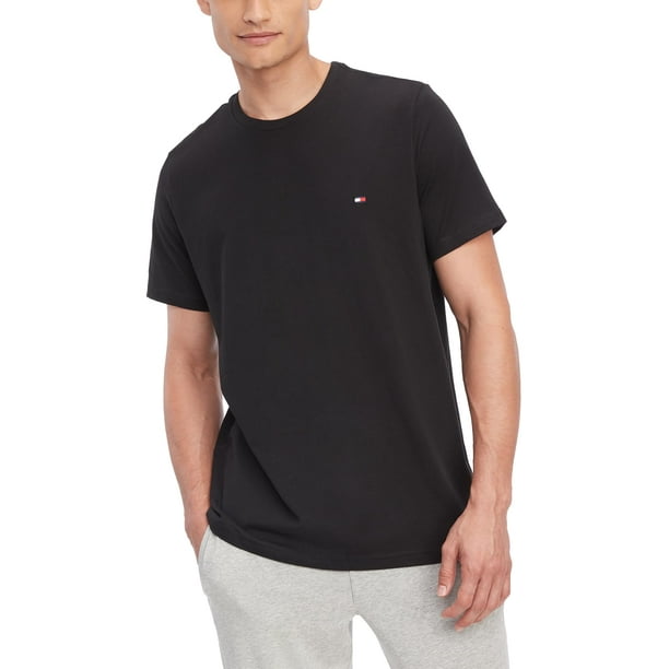 Camiseta Tommy Hilfiger Core Flag con cuello redondo para hombre, color negro XL