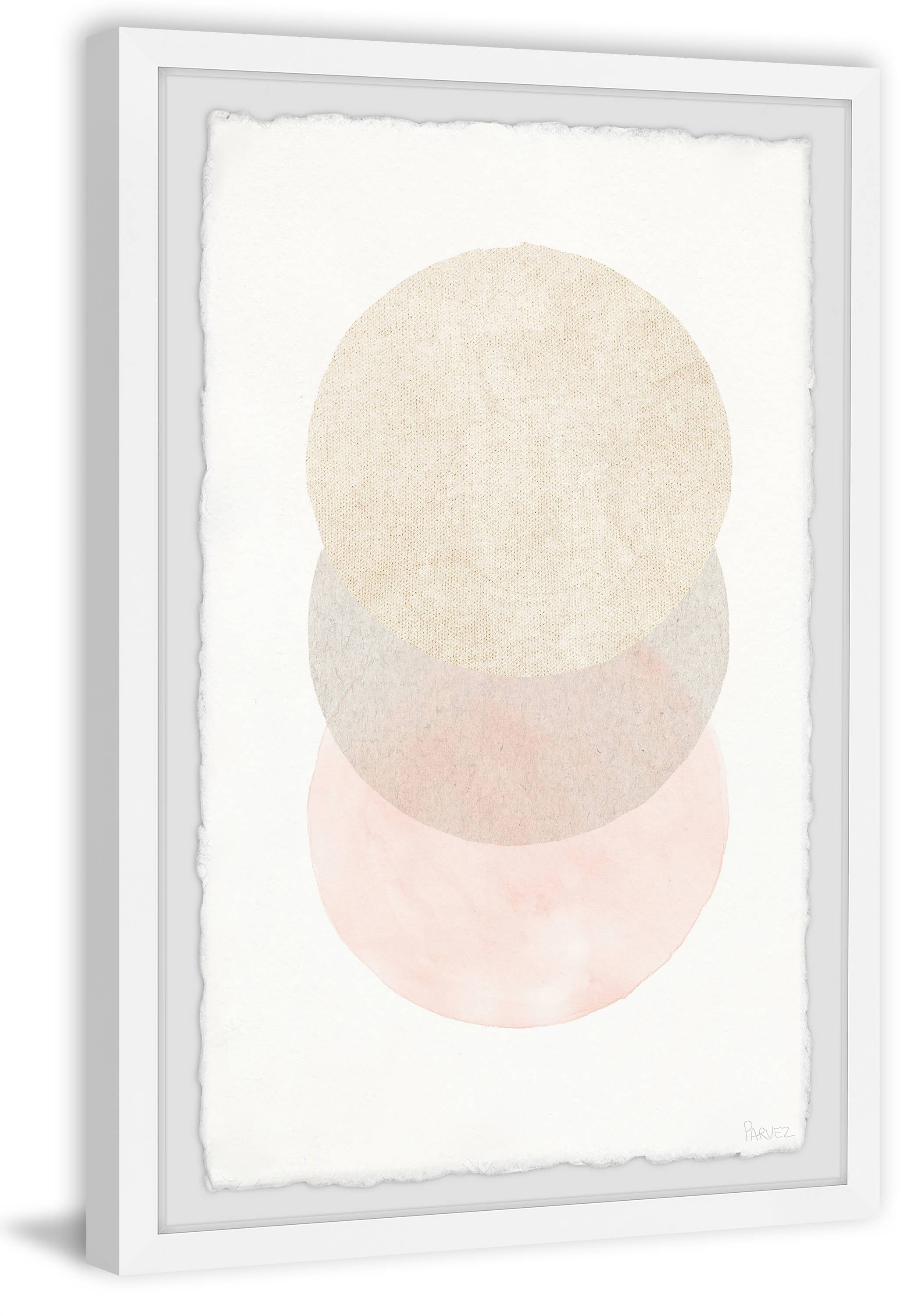 Parvez Taj Triple Cream Circles Framed Wall Art