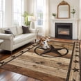 thumbnail image 3 of Farmhouse Stars Area Rug 8x10 Washable Rug Non Slip Vintage Country Western Wooden Grain Large Area Rug Soft Stainresistant Indoor Floor Carpet for Living Room Bedroom Home Office Dining Room Nursery, 3 of 9