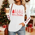 thumbnail image 6 of Hvot&aat Christmas Shirts for Women Merry Christmas Printed Pullover T-Shirt Crewneck Long Sleeve Vacation Tunics Tops, 6 of 7