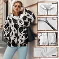 thumbnail image 6 of Renewold Black Cow Zebra Print Women's Oversized Casual Hoodies Fleece Jackets Hoodies Drop Shoulder Pullover Full Zip Long Sleeve Fleece Sweatshirts Y2K Jackets Sweater for Ladies Girls, XL, 6 of 7