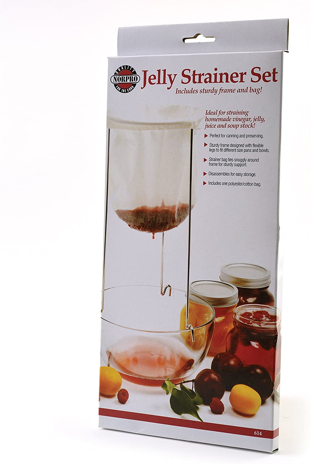 Norpro 6.5 In. x 12 In. Cotton Bag Jelly Strainer Stand 614 
