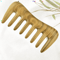 thumbnail image 2 of 1Pcs Green Wide Tooth Hair Comb - Natural Wood Comb for Curly Hair - No Static for Massage Comb Detangling, 2 of 7