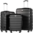 thumbnail image 1 of Juego de 3 ruletas para maletas Luggage Coolife, carcasa rígida, color negro, 1 of 7