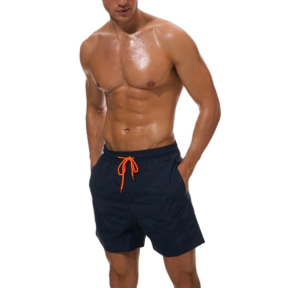 Summer Men's Beach Shorts Casual Short Pants Gym Fitness Jogging Sports Wear Mens Swim Shorts Plain Mesh Lining Quick Dry Swimming Summer Beach Pool Trunks