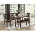 thumbnail image 3 of Topline Home Furnishings 6pc Solid Wood Dining Set<br>Includes: Table, 4 Chairs and Bench, 3 of 9