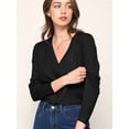 thumbnail image 5 of Made by Johnny Women's Keep It Classic V Neck Cardigan S BLACK, 5 of 6