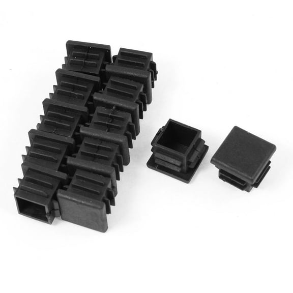 Unique Bargains 12 Pcs Antislip Plastic Square 19mm x 19mm Chair Foot Cover Table Furniture Leg Protector Balck