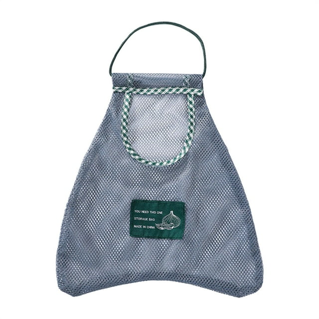 Sac de Produits en Filet Réutilisable pour Rangement de Textiles de Maison, Organisateur Suspendu pour Garde-Manger, Solution de Rangement Lavable à Suspendre à la Porte dans la Cuisine, Sacs d'Épicerie en Filet