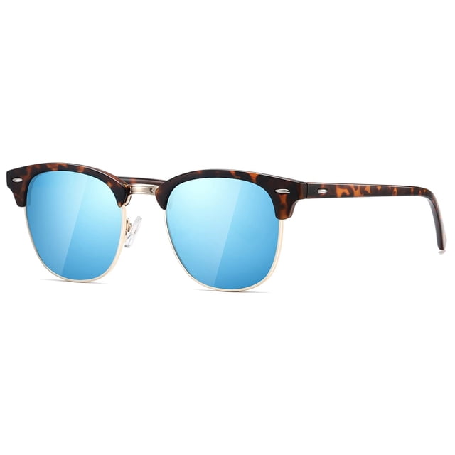 AEVOGUE Gafas de sol polarizadas para mujeres y hombres Gafas de sol retro con montura semi sin montura AE0369