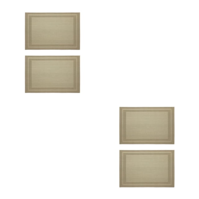 Matsuzay De manteles individuales trenzados para mesa, posavasos para bebidas, cuenco de PVC, aislamiento rectangular, cocina antideslizante Marrón 30*45cm 2piezas