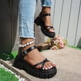 thumbnail image 5 of Viluyesy Womens Platform Sandals, Open Toe Thick-Soled Ankle Strap 2026 Fashion Dressy Shoes Black US7, 5 of 8