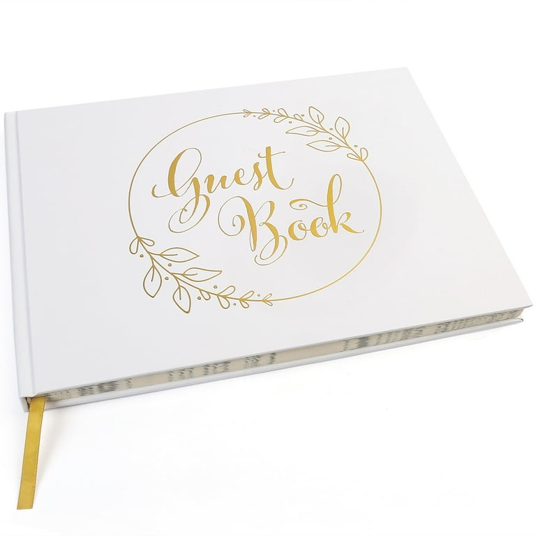 LotFancy Wedding Guest Book Personalized Guest Book Reception Baby Shower 128 Pages Thick Paper