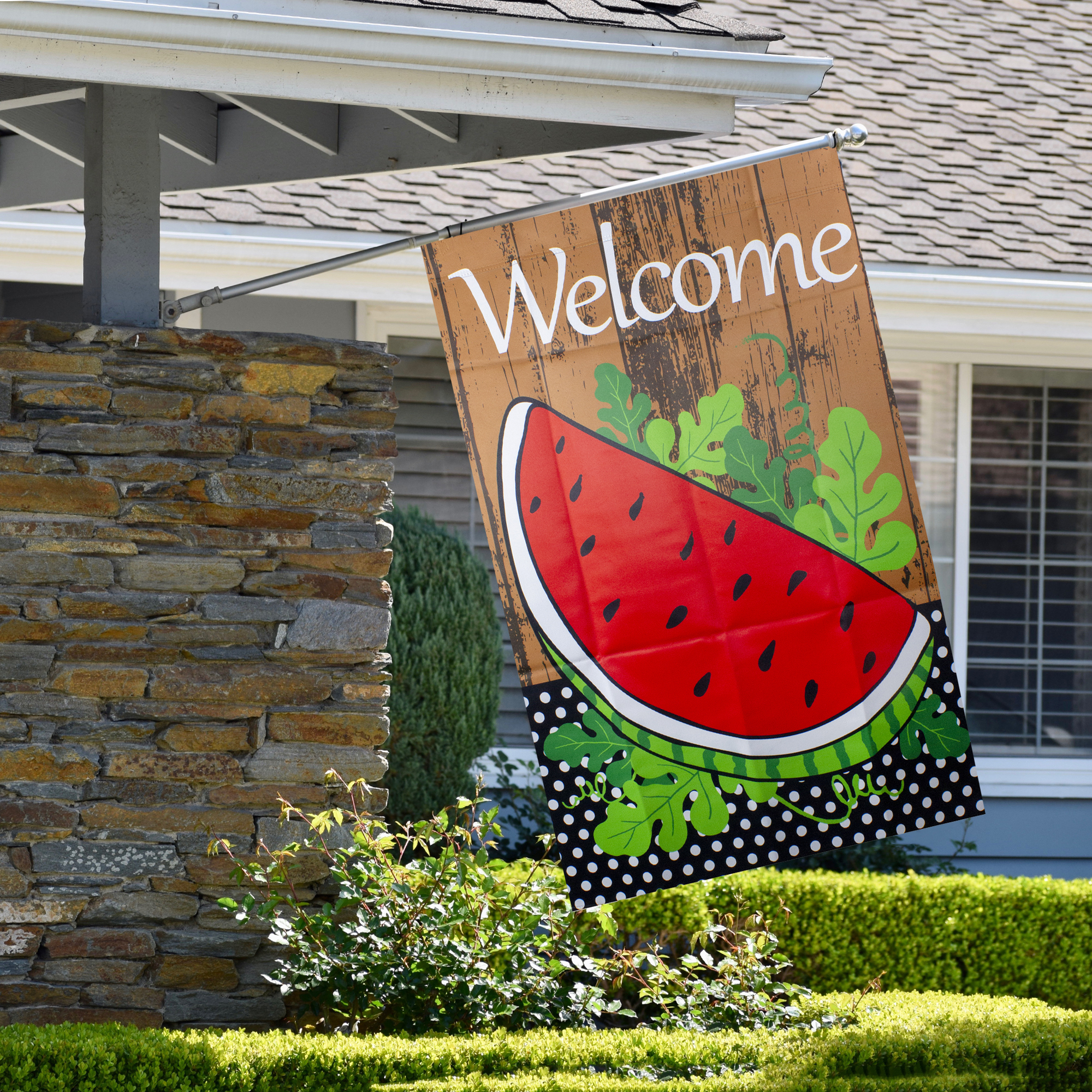Welcome Watermelon Slice Spring Outdoor House Flag 28" x 40"