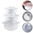 thumbnail image 3 of 3 Pcs Contenants de Repas pour Micro-Ondes Contenants de Stockage Alimentaire avec Couvercles Transparents, 3 of 5