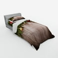 thumbnail image 2 of Ambesonne Christmas Bedding Set 3 Pcs, Wooden Rustic Xmas, Twin, Brown Green Red, 2 of 2