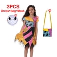 thumbnail image 4 of Vestido de Halloween para niñas, disfraz de Horro Sally antes de Navidad, fiesta de Cosplay para niños, disfraz de Terror de pesadilla, ropa gótica, 4 of 5