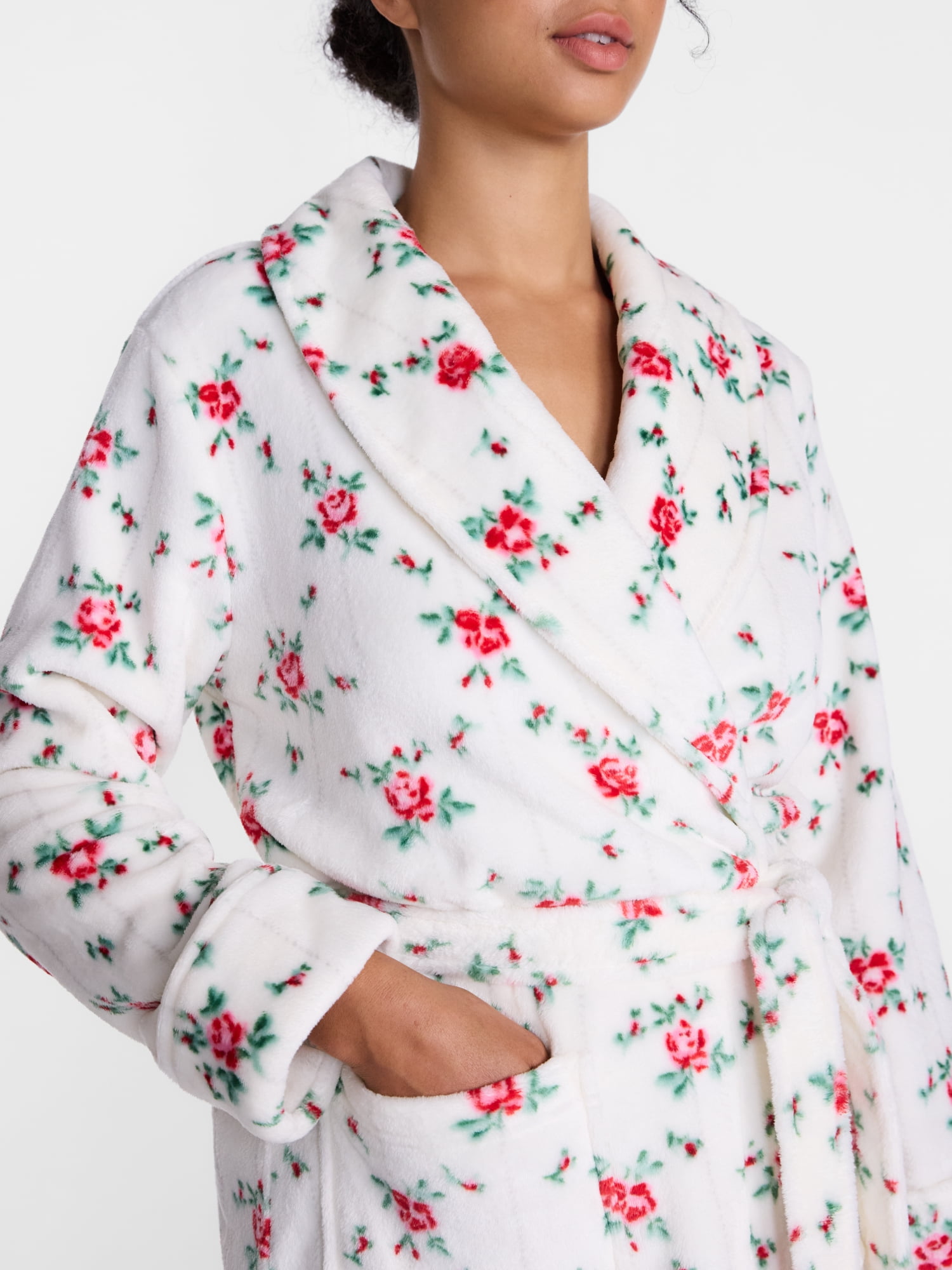 Joyspun Women's Plush Robe, Sizes S to 3X