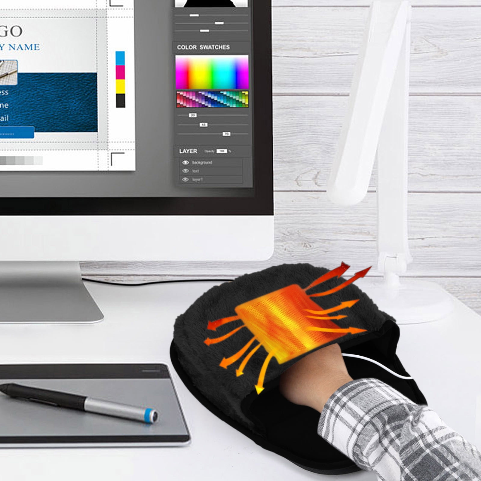 2 Packs USB Heated Mouse Pad Hand Warmer with Wrist Support for Winter Warm Comfort at Home & Office Desk Accessories