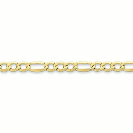 10K Yellow Gold 7.3 MM Figaro Link Bracelet (7")