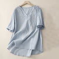 thumbnail image 1 of Mefallenssiah T-Shirt Décontracté Mode pour Femmes Manches Courtes Col en V Chandail en Molleton Blouse, 1 of 3