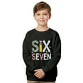 thumbnail image 6 of MAIHAN-Six Seven Print Kids Pullover 67 Sweatshirt Six Seven Long Sleeve Shirts- Unisex Graphic Crewneck Sweatshirt with 6 7 Design, Soft Top for Boys & Girls(Black,2-3Years), 6 of 6