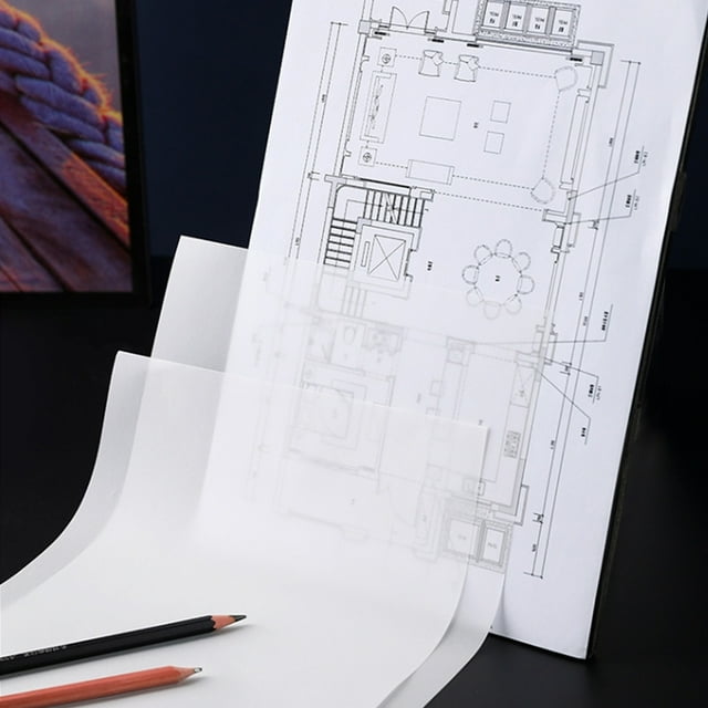 TEHAUX 50 Pcs White Translucent Craft Paper Sheets for Art Creation Tracing Printing Invitations
