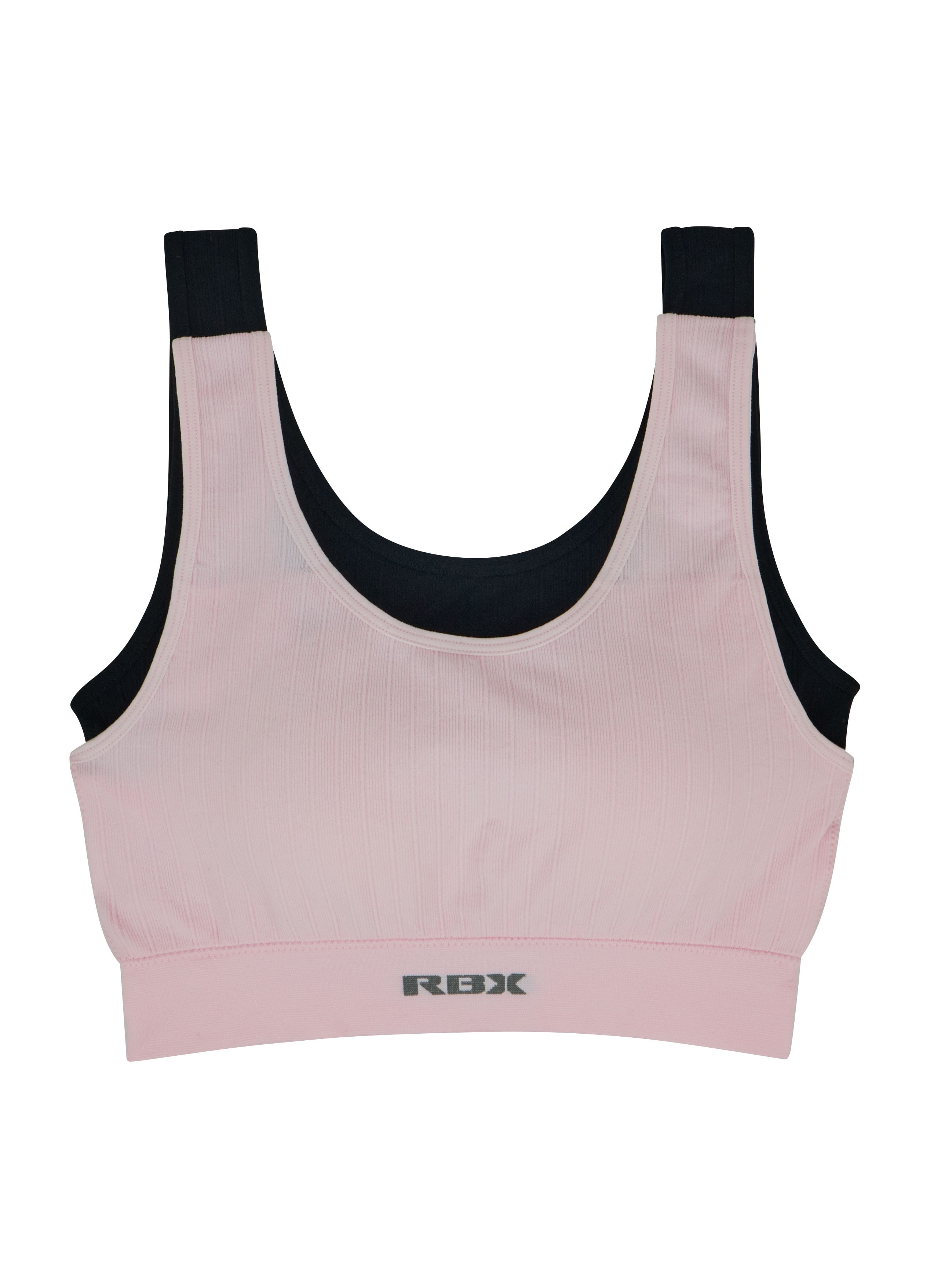RBX Active Women s Variegated Rib Everyday Lounge Bralette 2 Pack Walmart