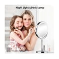 thumbnail image 2 of Espejo de maquillaje recargable con luz LED de 10 aumentos, 3 colores, brillo ajustable, cromado, 2 of 5
