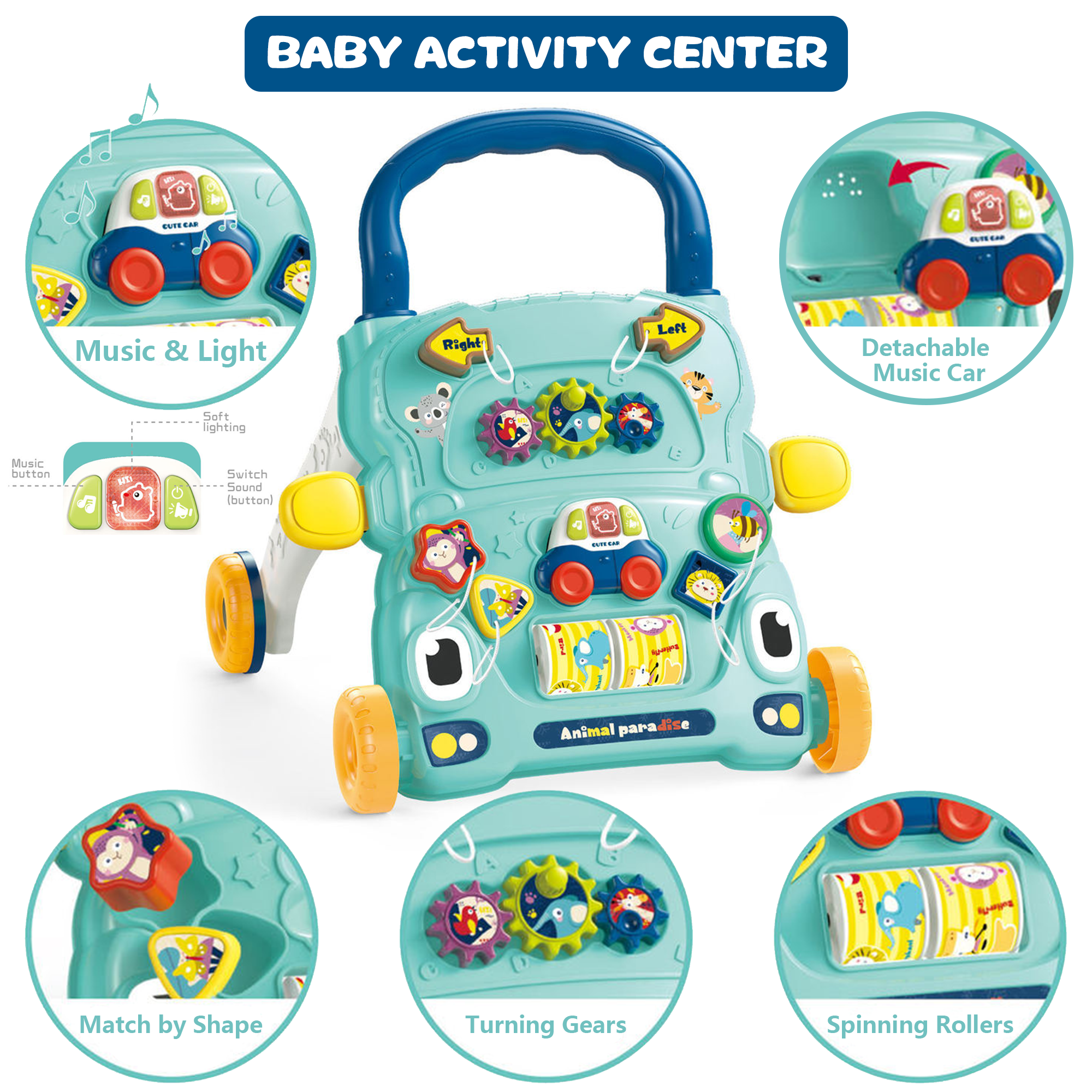 Richgv Baby Walker Toys for 1 Year Old Sit to Stand Learning Walker Activity Center Baby Push Walker