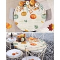 thumbnail image 6 of Round Fitted Tablecloths with Elastic Edge Thanksgiving Pumpkin on Top Oil-Proof Waterproof Wipeable Table Cover for Kitchen Dining Party Decor Fall Leaf on Letter Table Clothes,36" - 44", 6 of 6