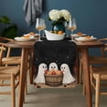 thumbnail image 2 of Cute Ghost Table Runner - 108 Inch Long, Kitchen Dining Table Runner Dresser Scarves, Autumn Napkins Harvest Black Night Farmhouse Decor for Coffee Tables Wedding Party Banquet, 2 of 8