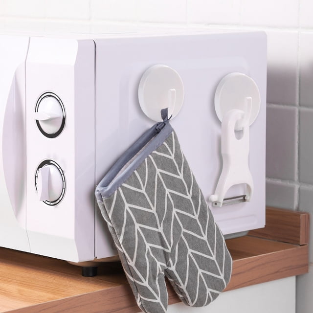 Fiudx Ganchos Magnéticos, Diseño Adhesivo Fuerte, Instalación Sin Taladros, Material Plástico Resistente, Organizador de Cocina y Baño, Solución para Ahorrar Espacio, Juego de Dos