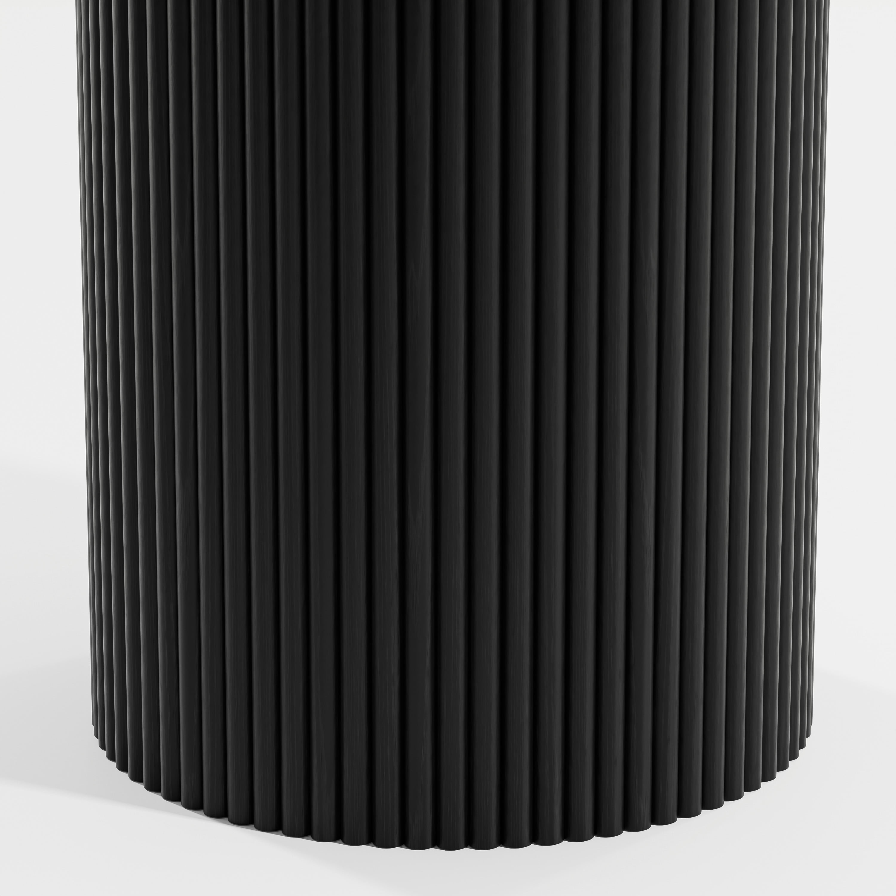 46 in. Soild Wood Black Dining Table Round Kitchen Table