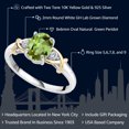 thumbnail image 3 of Gem Stone King 2 Tone 10K Yellow Gold and 925 Sterling Silver Green Peridot and White Lab Grown Diamond Ring for Women (1.50 Cttw, Gemstone Birthstone, Available in Size 5, 6, 7, 8, 9), 3 of 7