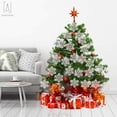 thumbnail image 5 of Gustave 4inches Set of 24 Plastic Glitter Snowflake Christmas Ornaments for Xmas Tree Decorating, Garland Crafting, Home Christmas New Year Embellishing "White", 5 of 7
