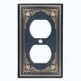 thumbnail image 2 of Metal Light Switch Plate Cover Elegant Victorian Black Yellow Frame FRA054, 2 of 13