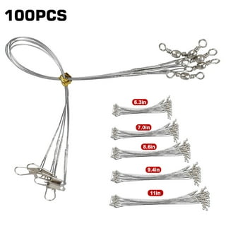 TSV 100PCS Stainless Steel Wire Fishing Leaders High-Strength Fishing Wire  Rigs Fishing Trace Lures Steel Wire Leader Fishing Line Tackle, 160 180 220