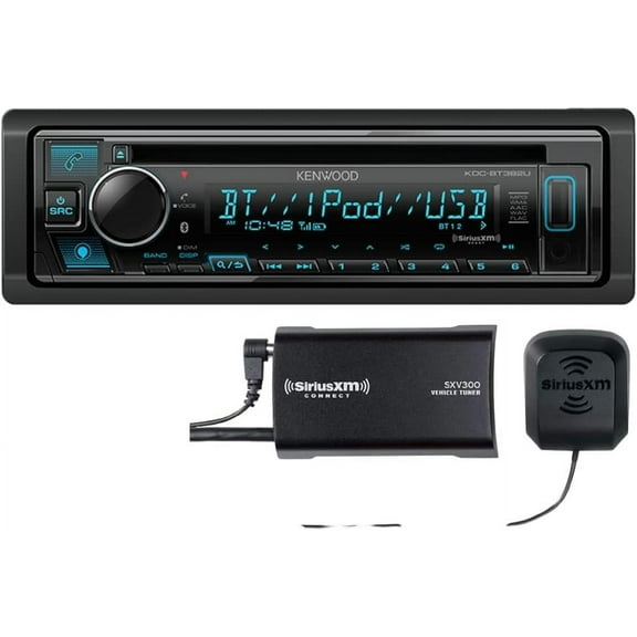 New Kenwood KDC-BT382U Single DIN CD with Bluetooth and SiriusXM Tuner