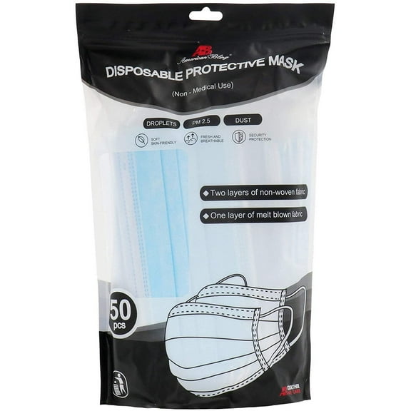 Disposable protective Face Mask 50 Pack