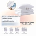 thumbnail image 4 of 132x120 Duvet Cover Set 3 sided Zipper Duvet Cover Alaskan King Size - Microfiber with 3 sided Zipper Close, 3 PCS Duvet Cover & 2 Pillow Cases(20'X40) Silver Gray, 4 of 7