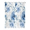 thumbnail image 2 of nqOlkjepod Outdoor Curtains for Patio Waterproof, Blue Ombre Flowers Outdoor Privacy Panels Grommet, Simple Country Spring Botanical Plant Blackout Outside Curtains for Porch 54"x95", 2 Panels, 2 of 8